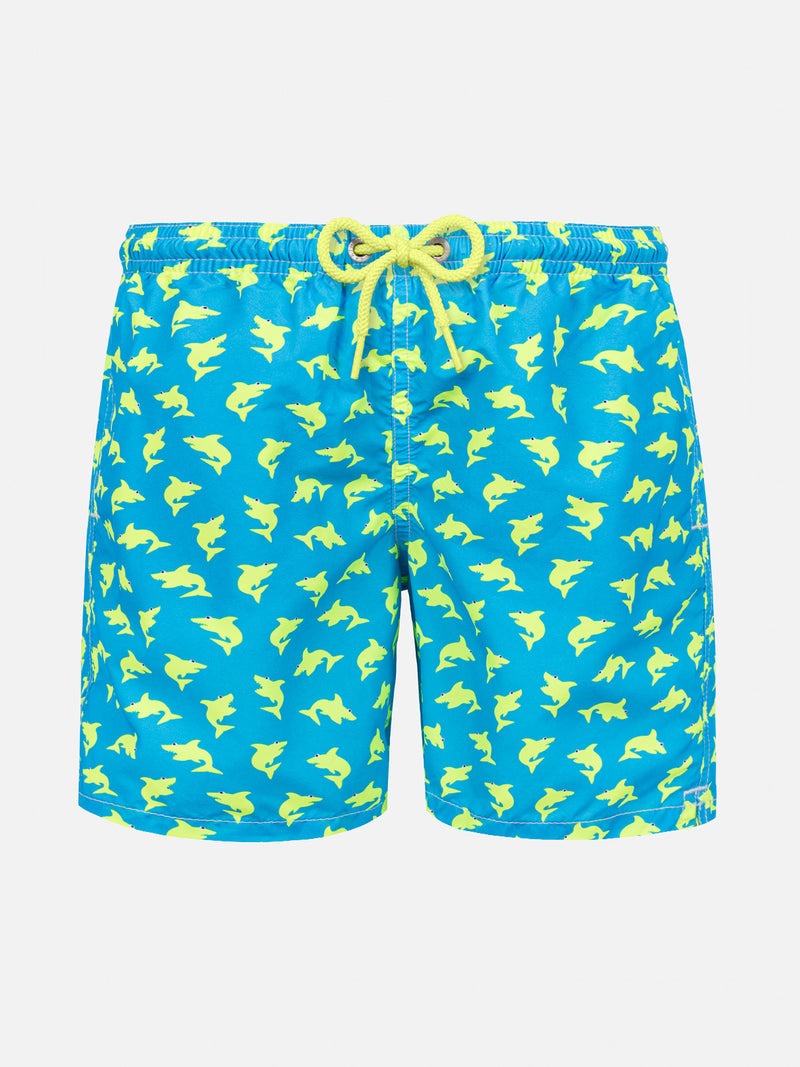 Boy swim shorts with shark print