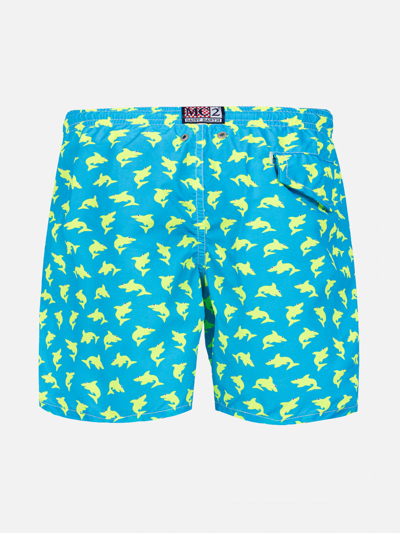 Boy swim shorts with shark print