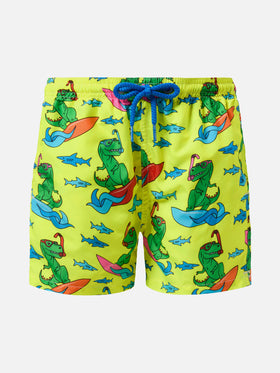 Jean Lighting lightweight fabric swim shorts with dino print