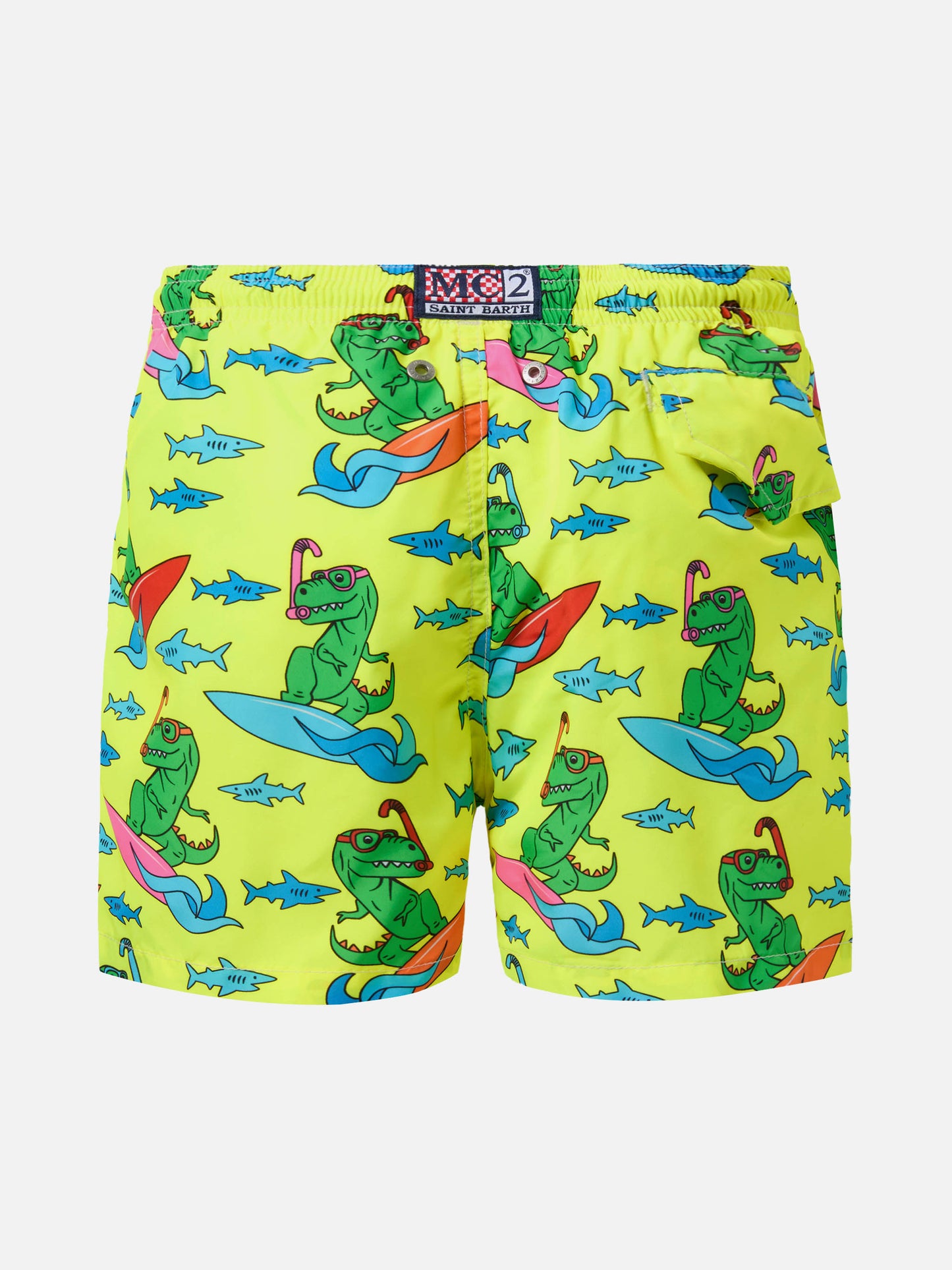 Jean Lighting lightweight fabric swim shorts with dino print