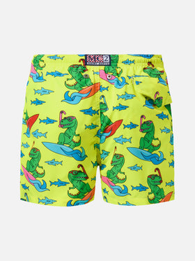 Jean Lighting lightweight fabric swim shorts with dino print