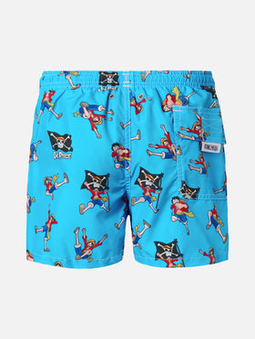 Badeshorts aus leichtem Stoff von Jean Lighting mit One Piece-Aufdruck|ONE PIECE SPECIAL EDITION
