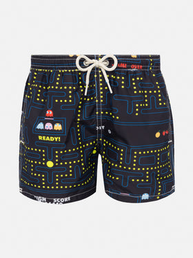 Jean Lighting lightweight fabric swim shorts with Pac-Man print|PAC-MAN SPECIAL EDITION - MC2 Saint Barth