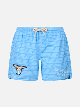 Jean Lighting lightweight fabric swim shorts with Lazio logo print and Di Padre in Figlio embroidery|SS LAZIO SPECIAL EDITION - MC2 Saint Barth