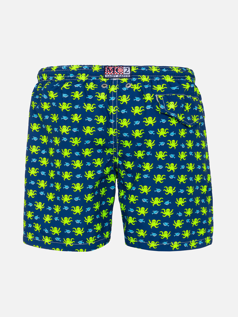 Boy swim shorts with octopus print