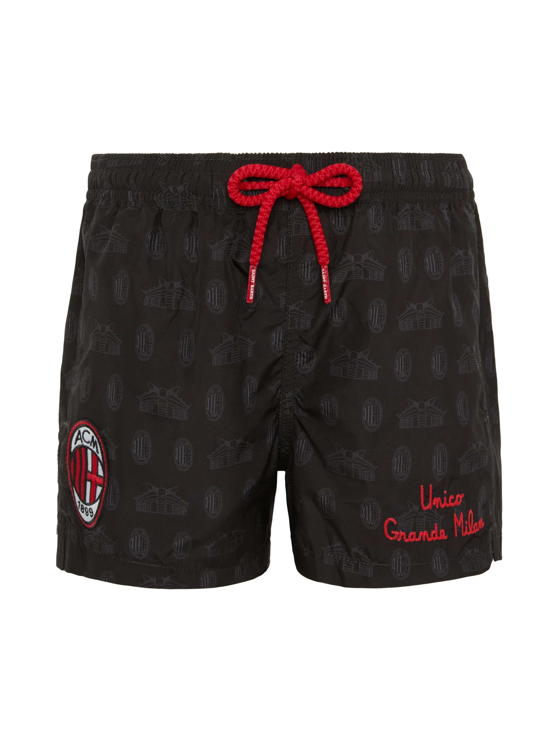Jean Lighting lightweight fabric swim shorts with Milan logo print | AC MILAN SPECIAL EDITION - MC2 Saint Barth