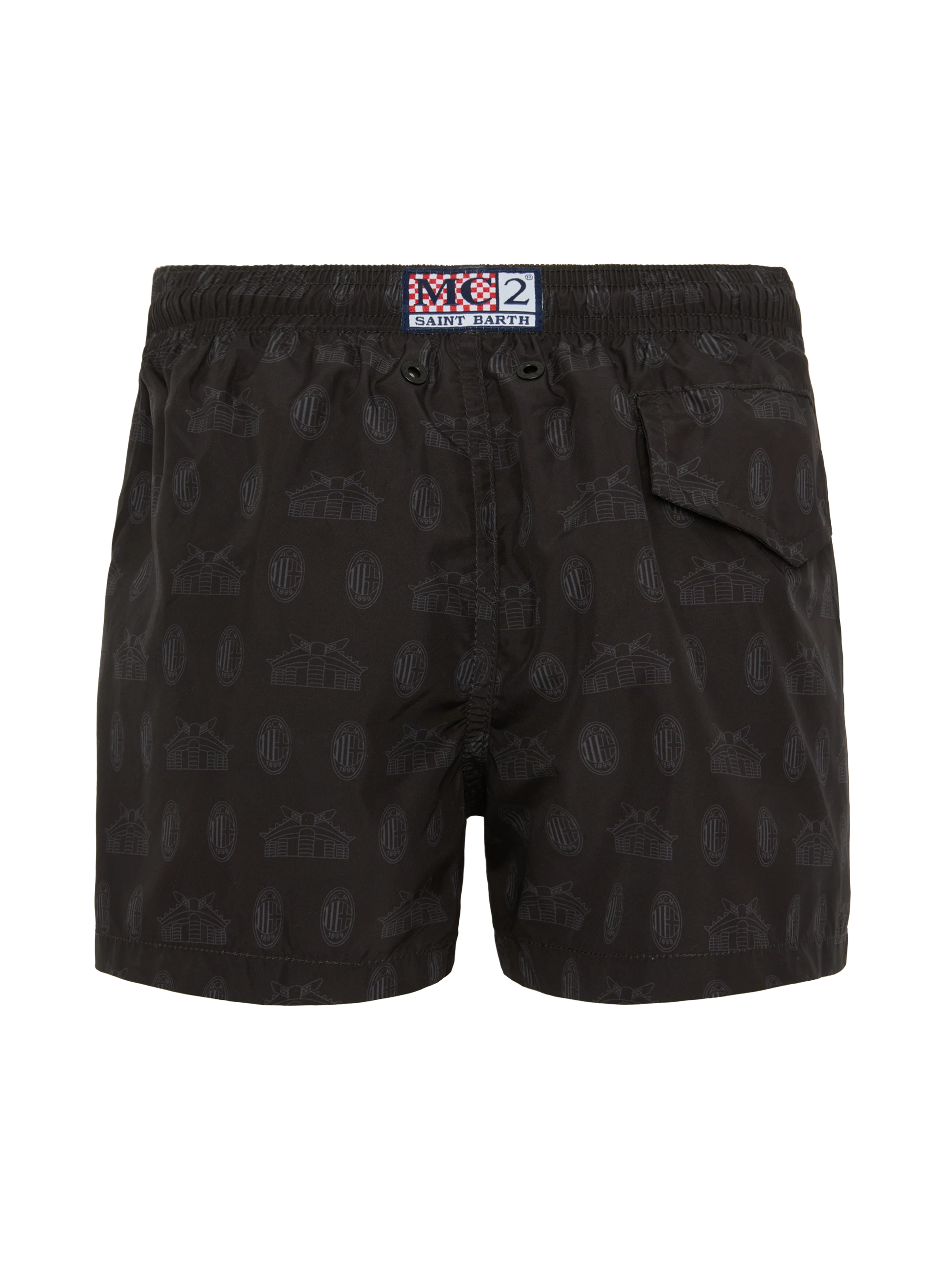 Jean Lighting lightweight fabric swim shorts with Milan logo print | AC MILAN SPECIAL EDITION - MC2 Saint Barth