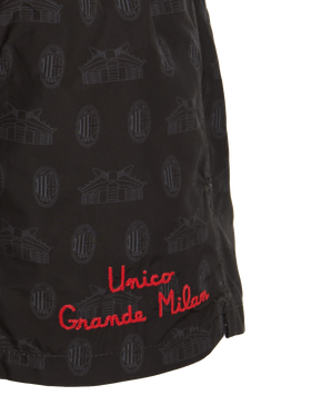 Jean Lighting lightweight fabric swim shorts with Milan logo print | AC MILAN SPECIAL EDITION - MC2 Saint Barth