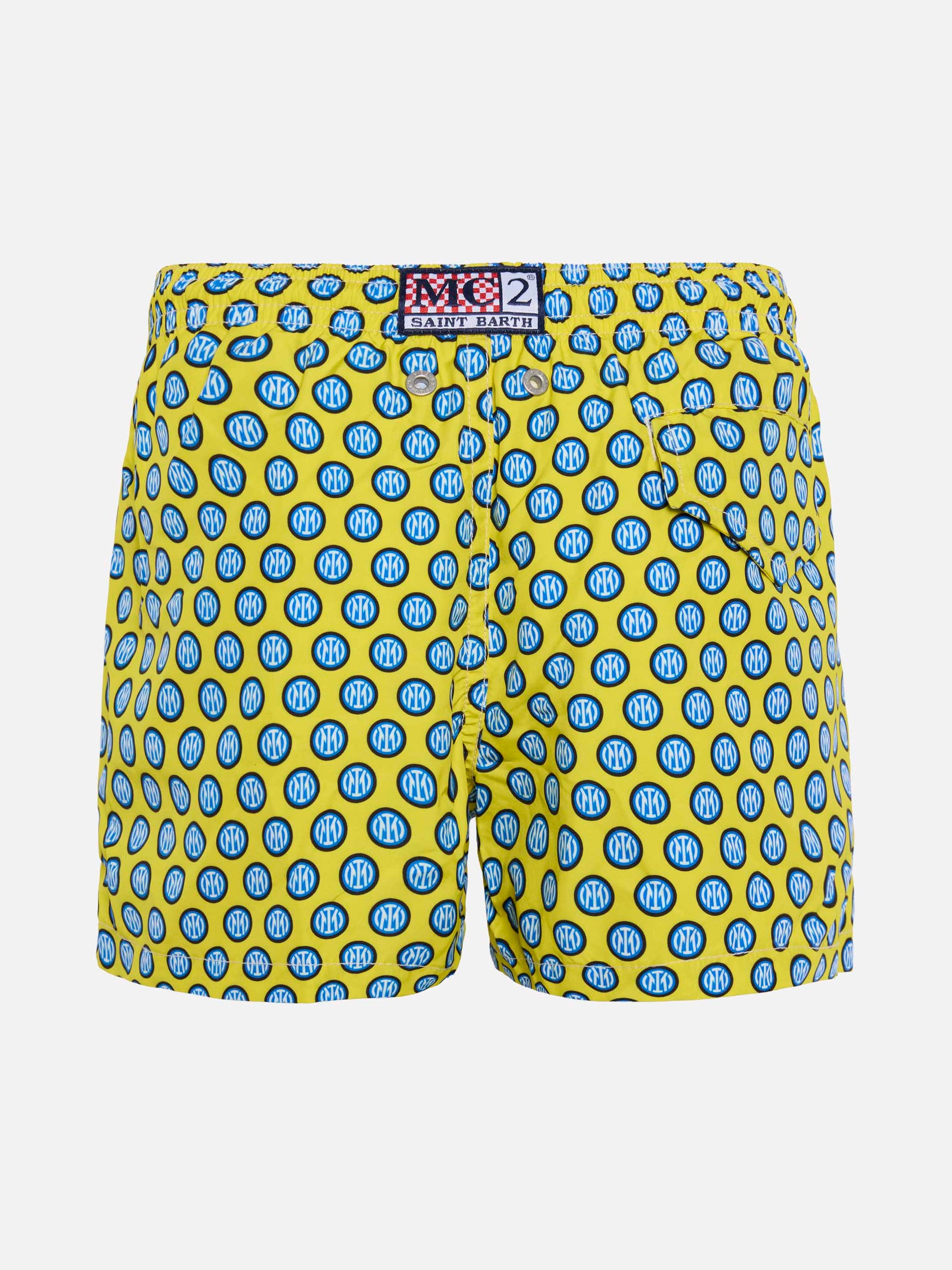 Jean Lighting lightweight fabric swim shorts with Inter logo print | INTER FC SPECIAL EDITION - MC2 Saint Barth