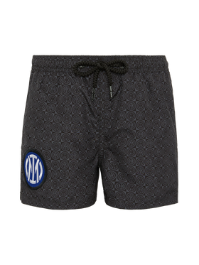 Jean Lighting lightweight fabric swim shorts with Inter logo print | INTER FC SPECIAL EDITION - MC2 Saint Barth