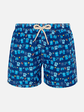 Jean Lighting swim shorts with SSC Napoli Balconi all-over print | SSC NAPOLI SPECIAL EDITION