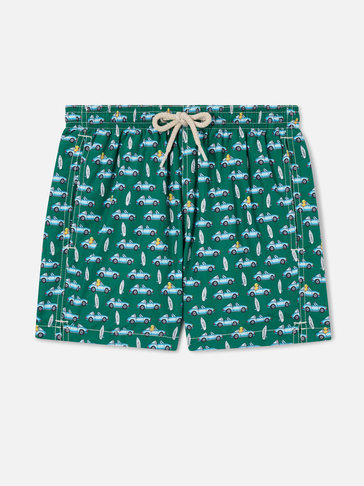 Short de bain Green Jean Lighting avec imprimé plage sign 