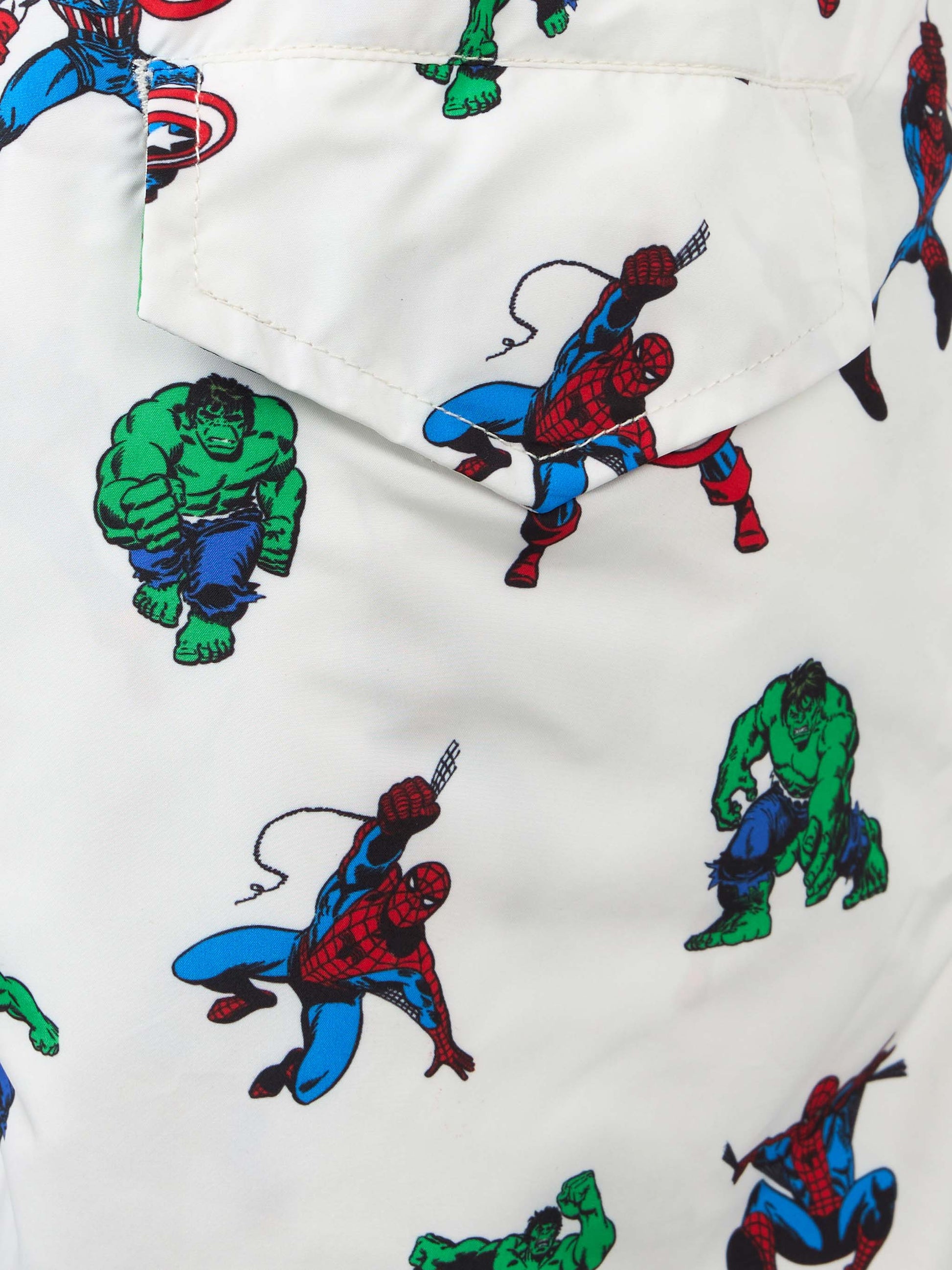 Boy lightweight fabric swim-shorts Jean Lighting with Marvel superheroes print | MARVEL SPECIAL EDITION - MC2 Saint Barth