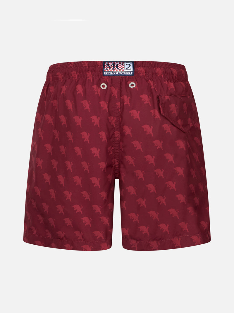 Boy lightweight fabric swimshorts with TORINO print | AC TORINO SPECIAL EDITION