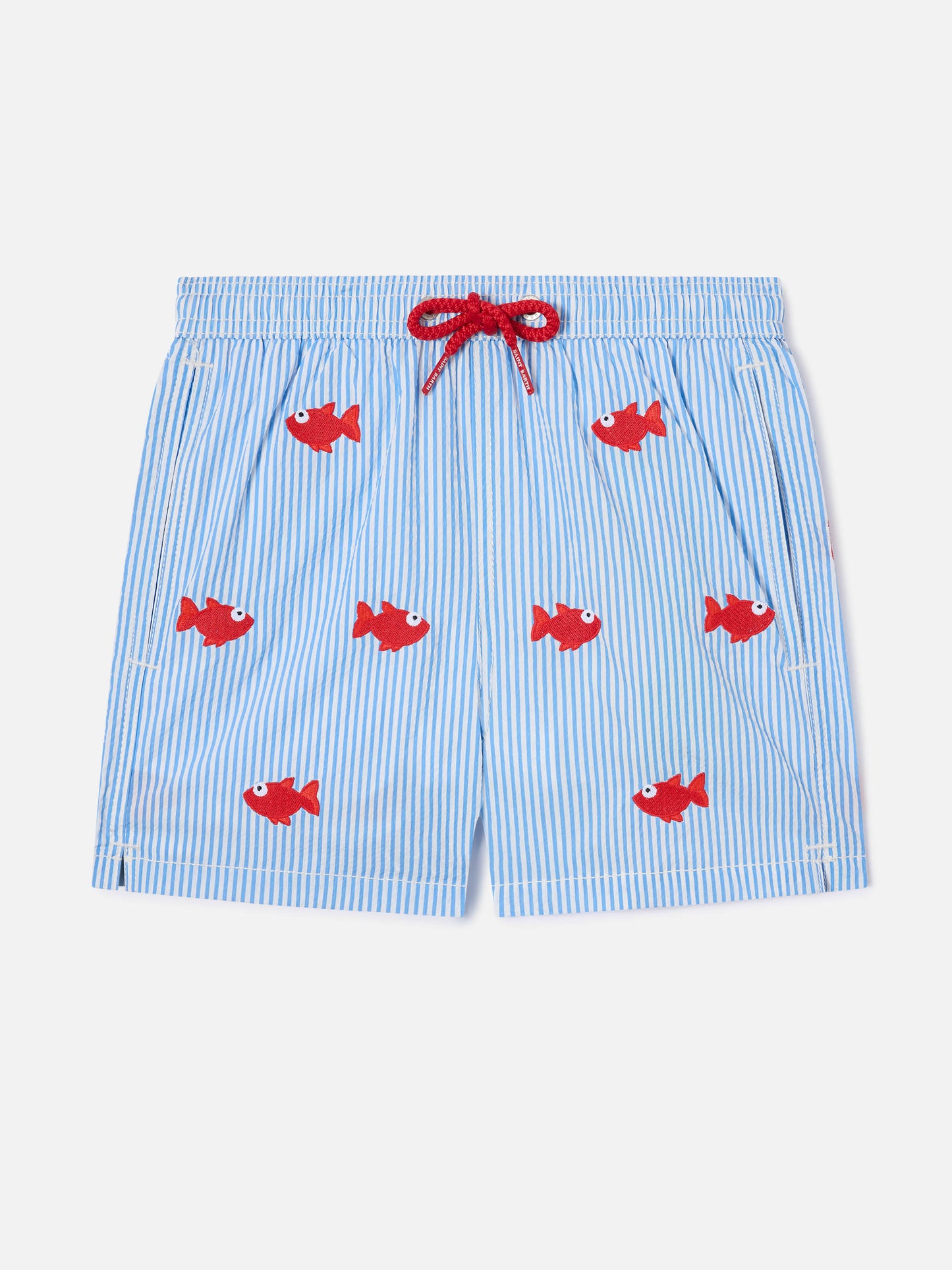 Costume Jean Embroidery a righe con pesci ricamati