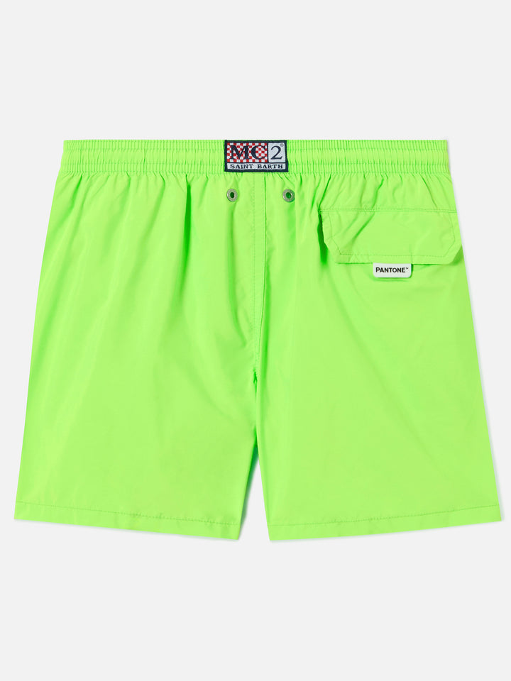 Short de bain Jean Lighting Pantone uni Fluo Green 