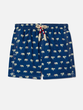 Short de bain léger Jean Lighting 70 avec imprimé hippopotame 