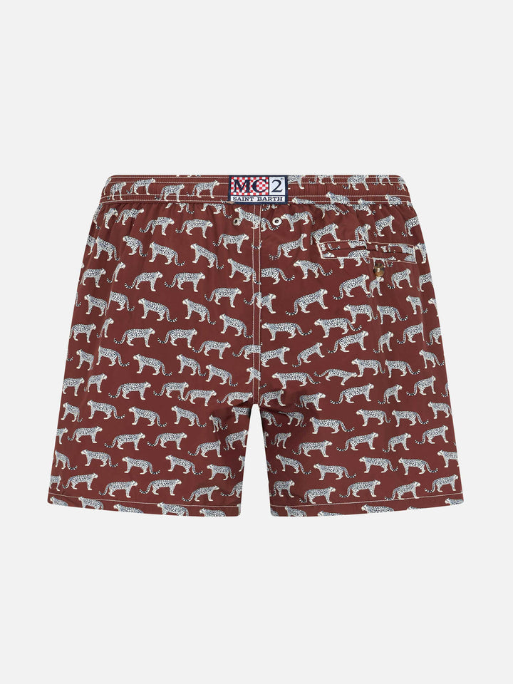 Boy lightweight fabric swim-shorts Jean Lighting 70 with puma print - MC2 Saint Barth