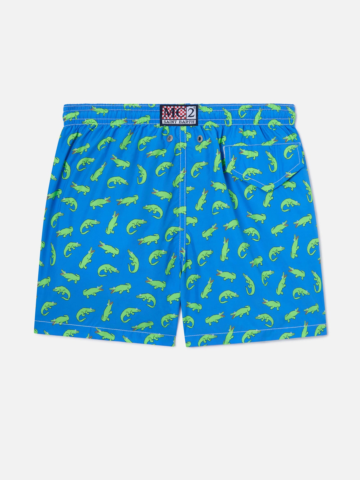 Bañador shorts bluette para niño con estampado de caimán verde 