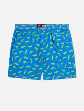Bañador shorts bluette para niño con estampado de caimán verde 