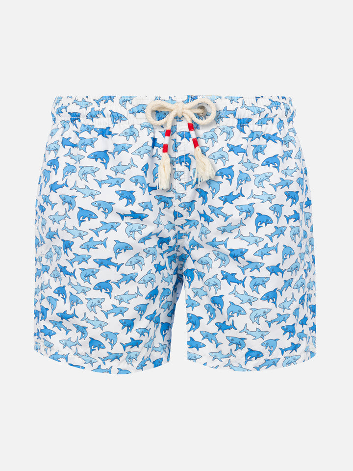 Boy swim shorts with sharks print - MC2 Saint Barth