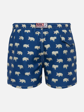 Jean Lighting 70 leichte Badeshorts mit Nilpferd-Print