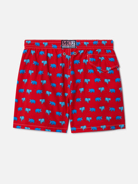 Jean Lighting 70 lightweight swim shorts with hippo print