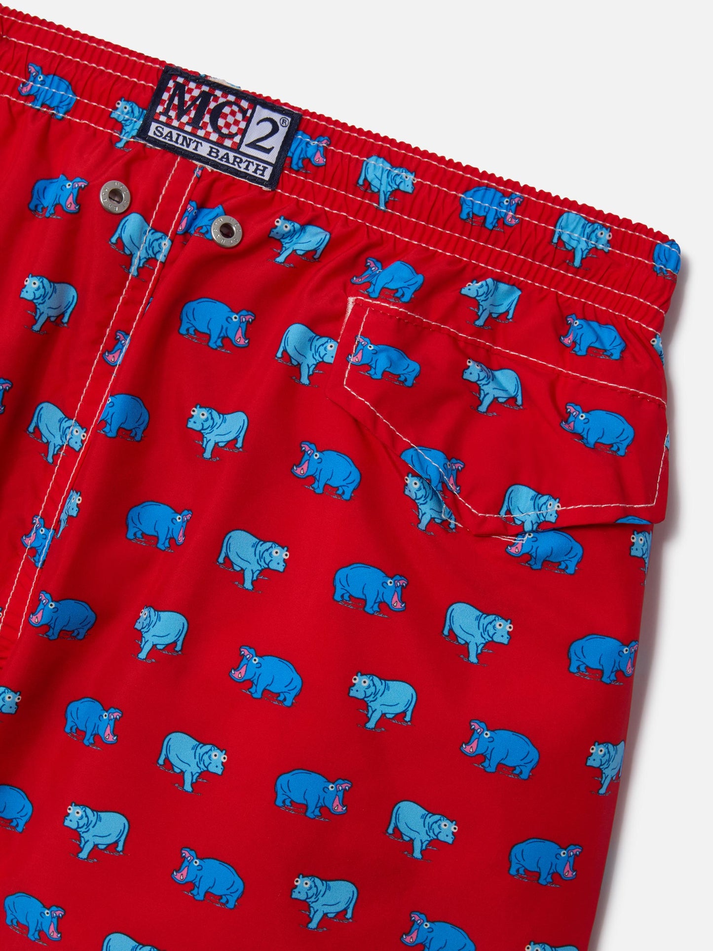 Jean Lighting 70 lightweight swim shorts with hippo print