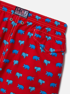 Jean Lighting 70 lightweight swim shorts with hippo print