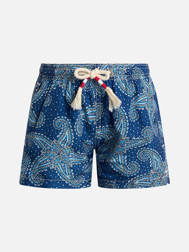 Boy lightweight fabric swim-shorts Jean Lighting 70 with paisley print - MC2 Saint Barth