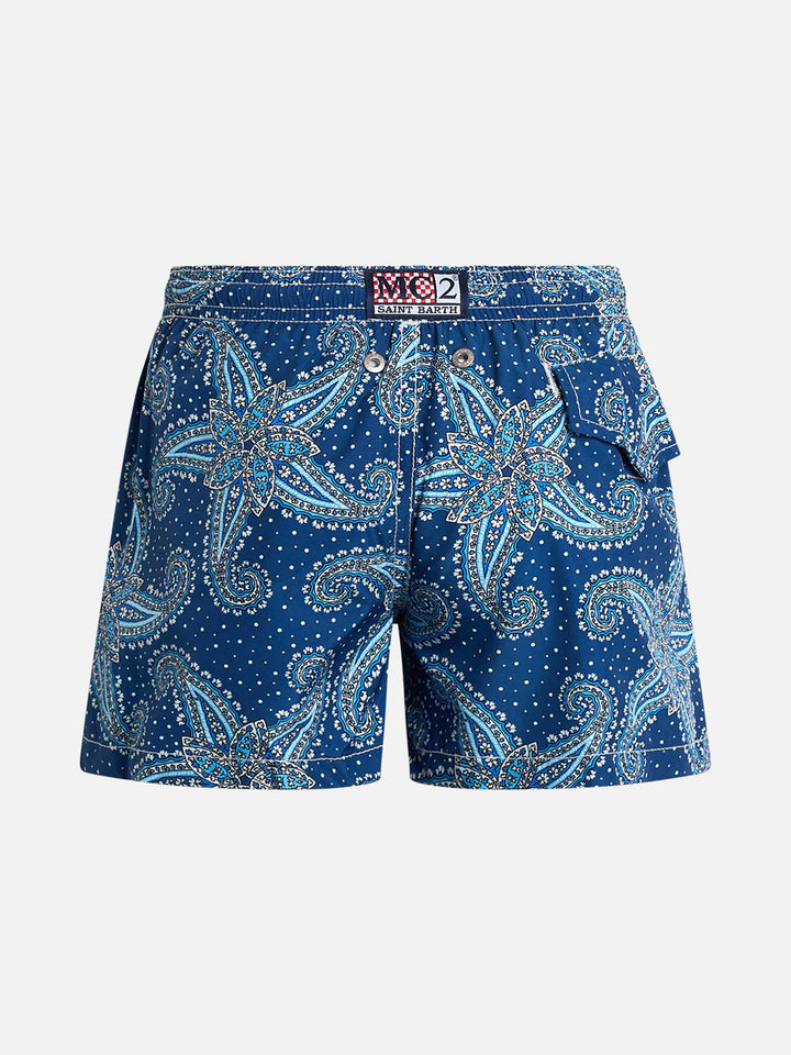 Boy lightweight fabric swim-shorts Jean Lighting 70 with paisley print - MC2 Saint Barth