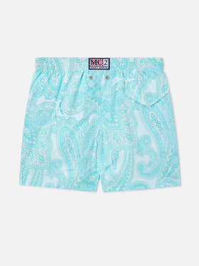 Bañador corto para niño de tejido ligero Jean Lighting 70 con estampado paisley 