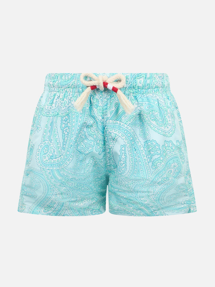Boy lightweight fabric swim-shorts Jean Lighting 70 with paisley print - MC2 Saint Barth