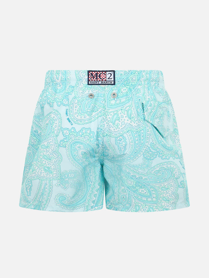 Boy lightweight fabric swim-shorts Jean Lighting 70 with paisley print - MC2 Saint Barth