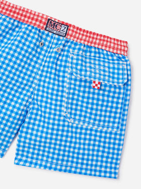 Bañador infantil con estampado de cuadros vichy 