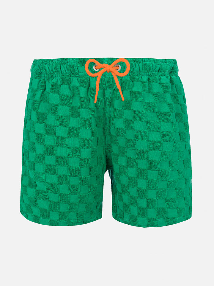 Boy swim shorts with gingham print - MC2 Saint Barth