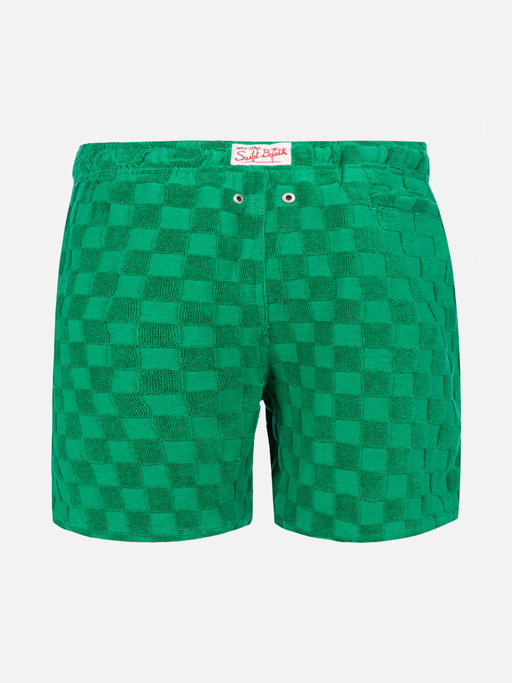 Boy swim shorts with gingham print - MC2 Saint Barth