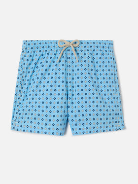 Jean Lighting Stretch swim shorts with all-over geometric floral print