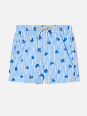 Costume Jean Lighting Stretch a righe con stampa polipetti all over
