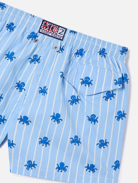Costume Jean Lighting Stretch a righe con stampa polipetti all over