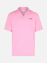 Rosa Frottee-Poloshirt für Herren Jeremy