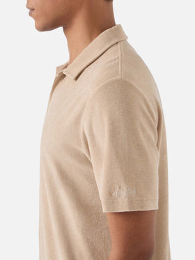 Beige Jeremy polo in terry-effect cotton