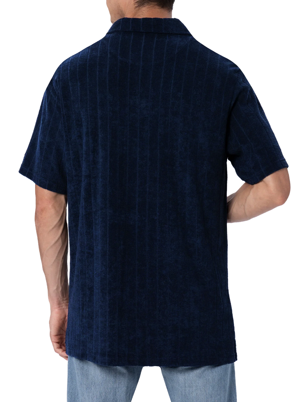 Man ribbed blue terry polo shirt Jeremy - MC2 Saint Barth