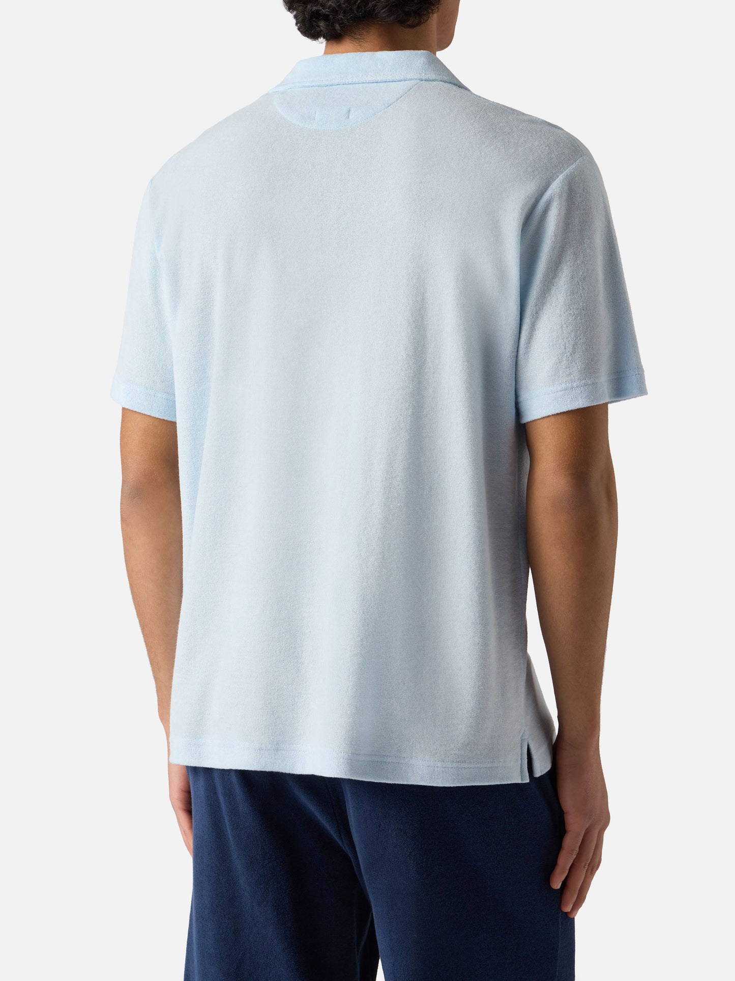 Polo Jeremy in cotone effetto spugna azzurra