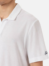 Jeremy white terry polo shirt