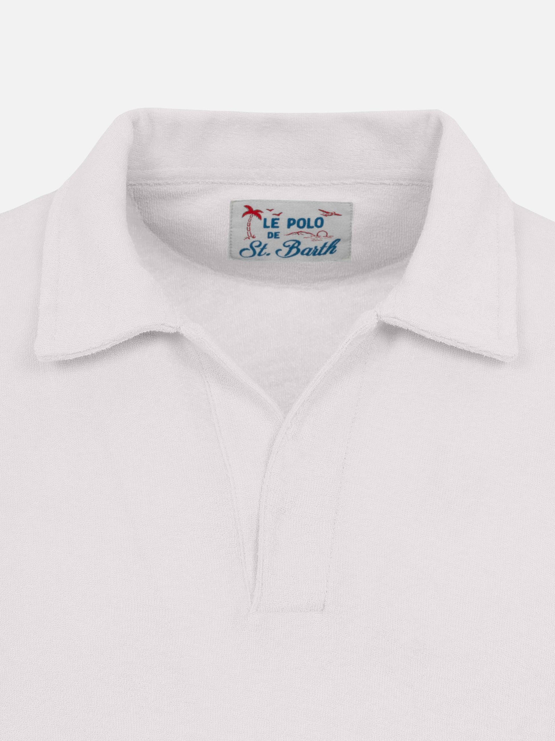 Jeremy white terry buttonless polo shirt - MC2 Saint Barth