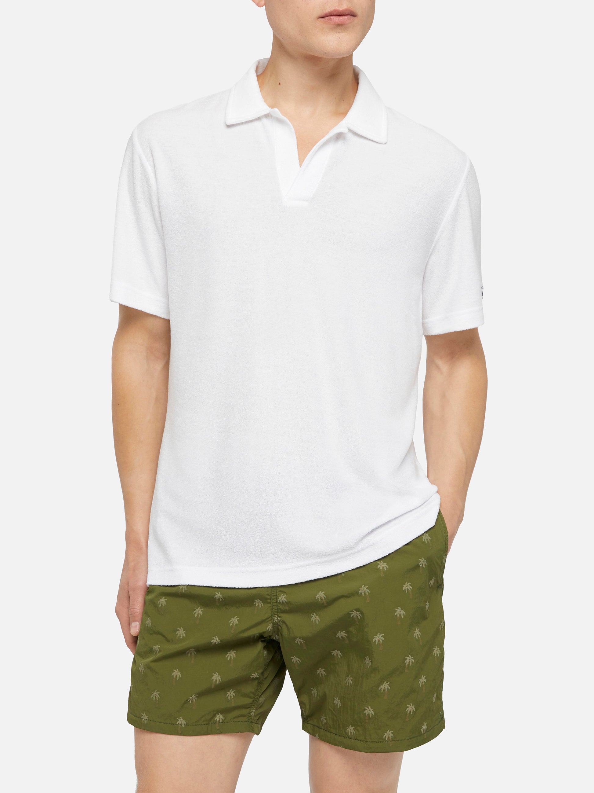 Jeremy white terry buttonless polo shirt - MC2 Saint Barth