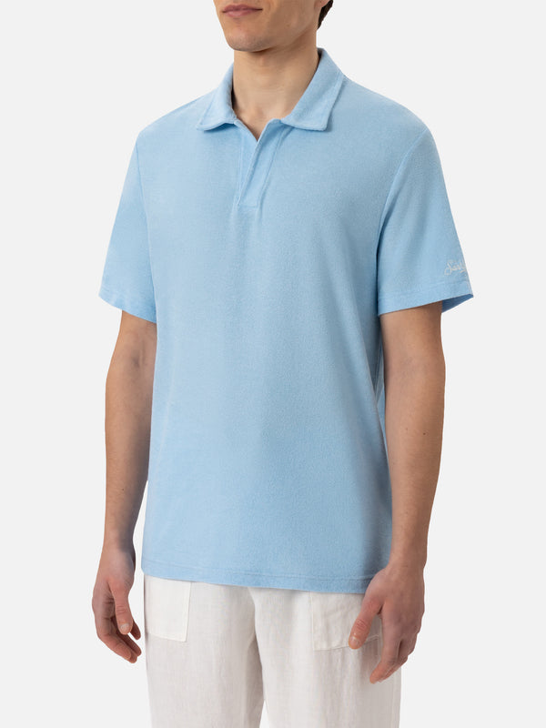 Jeremy light blue terry polo shirt