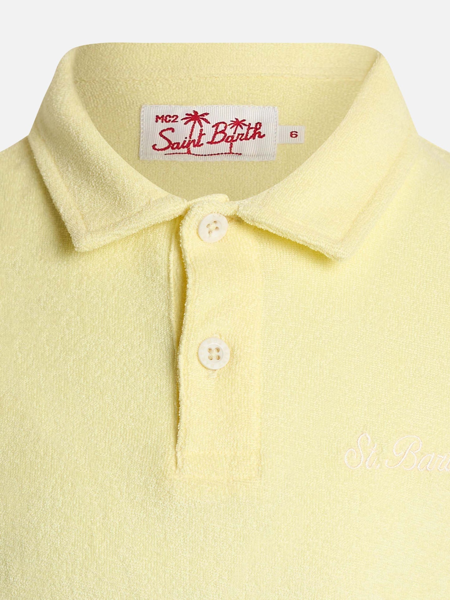 Boy pale yellow terry polo shirt Jeremy Jr - MC2 Saint Barth