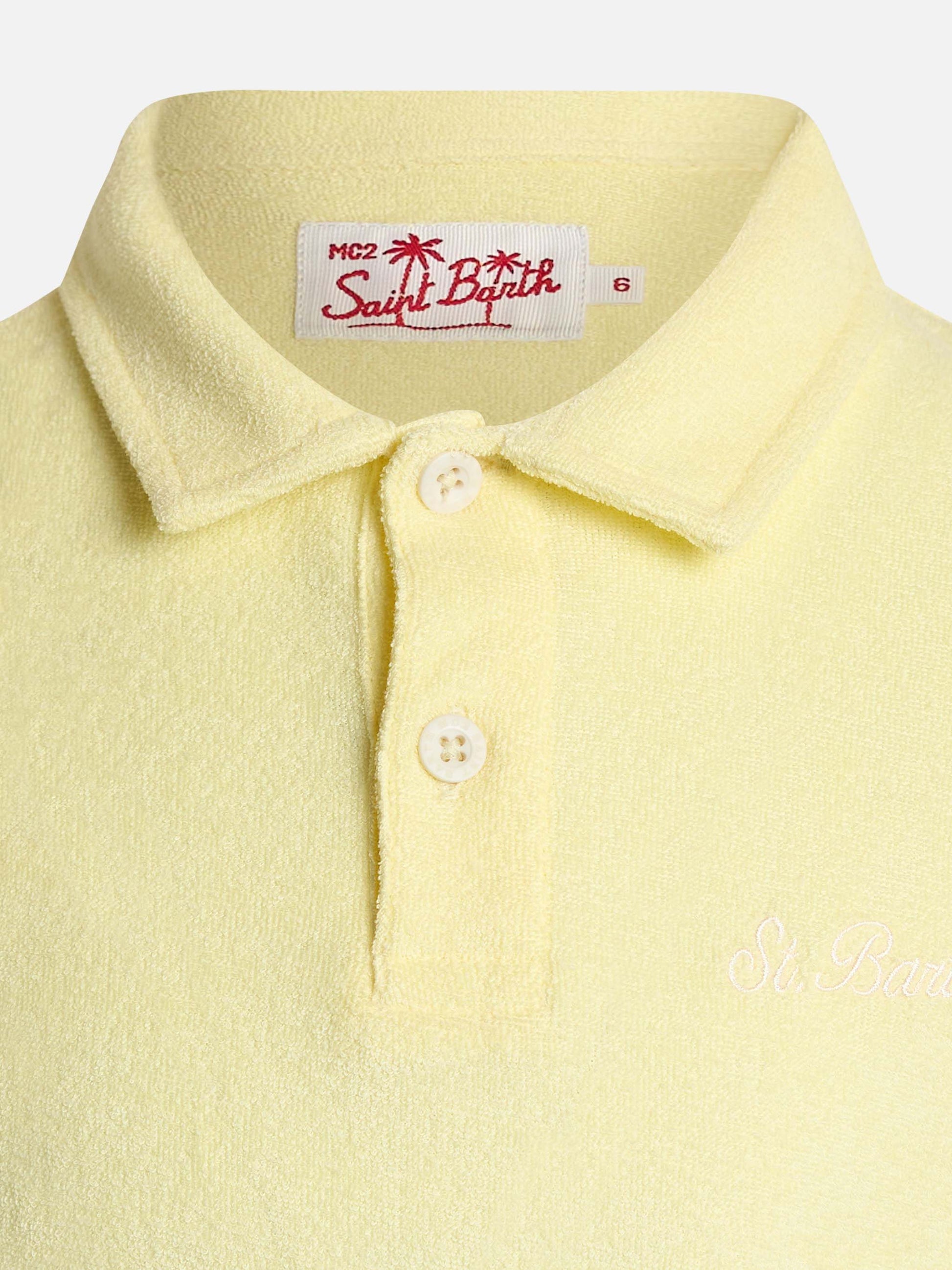 Boy pale yellow terry polo shirt Jeremy Jr - MC2 Saint Barth